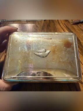 Silver vintage dove soap Trinket Box - Silver